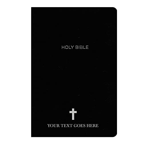 Personalized NKJV Small Print Bible for Adult, Name Engraved, Standard Size - color: Black, style: New King James Version