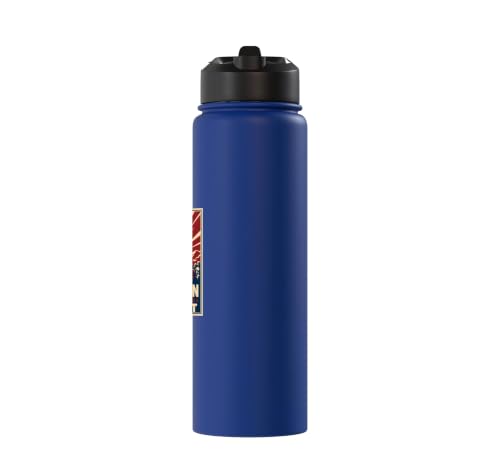 Sermon On The Mount Christian Faith Scripture Stainless Steel Insulated Water Bottle - color: Royal Blue