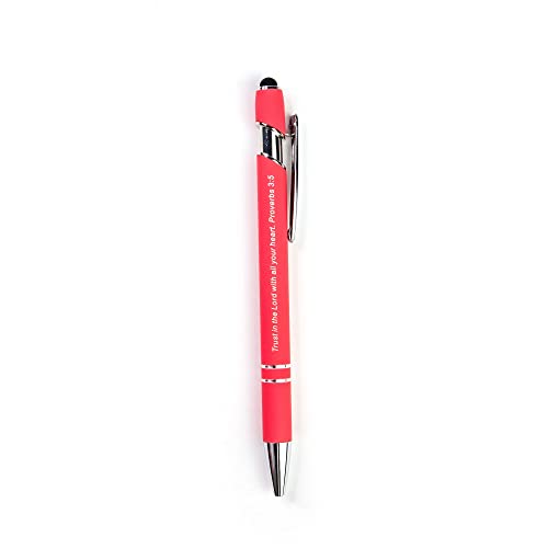 Logos Trading Post Trust in The Lord Bible Verse Pen with Bookmark - color: Red