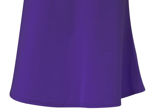 Trumpet Long Sleeve Mesh Church Dress Clergy Tab Insert Collar Priestess Dress - color: Purple, size: X-Large