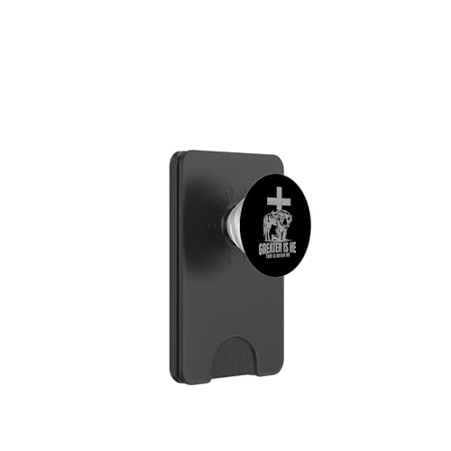Cowboy Kneeling at Cross Greater is He Western Jesus Faith PopSockets PopWallet for MagSafe - style: Magnetic PopWallet