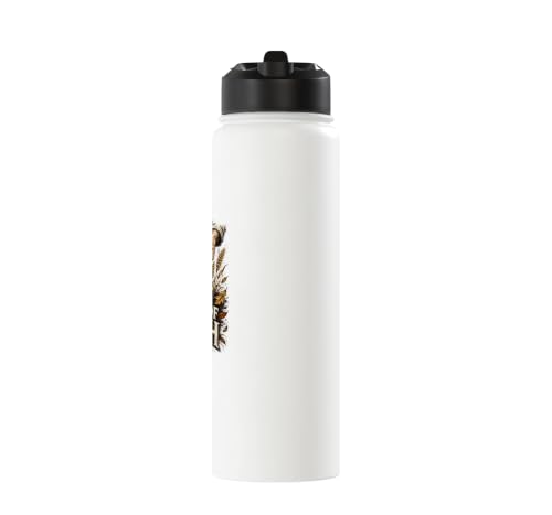 Seeds Of Faith Christian Wheat Cross Scripture Stainless Steel Insulated Water Bottle - color: White