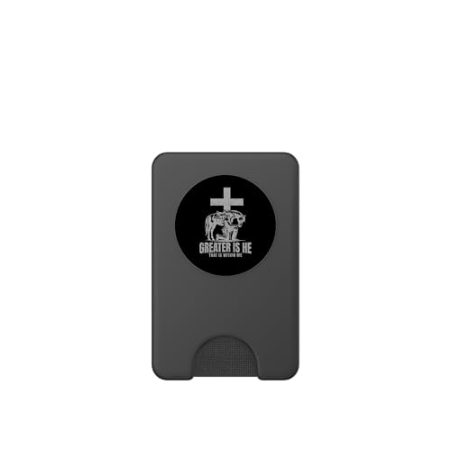 Cowboy Kneeling at Cross Greater is He Western Jesus Faith PopSockets PopWallet for MagSafe - style: Magnetic PopWallet
