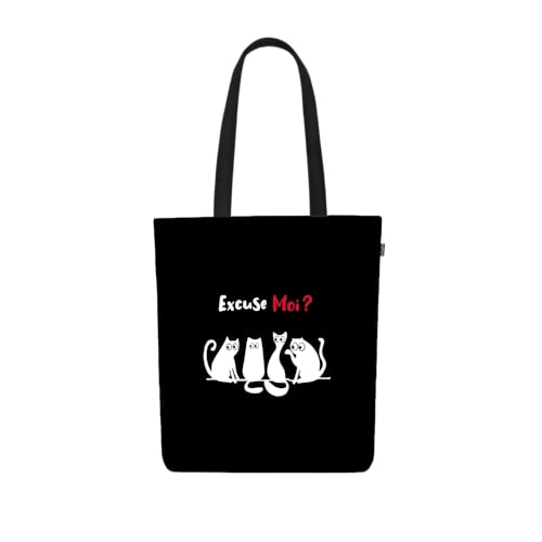 Ecoright Tote Bag for Women with Zipper, Small Tote Bag, Canvas Bag, Reusable Cotton Bag for Beach, Grocery, School & Work - color: Paws Off