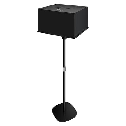 Metal Suggestion Box with Stand Floor Standing Donation Box with Lock and Key Heavy-Duty Collection Case for Charity Home Office Church Elections, Black
