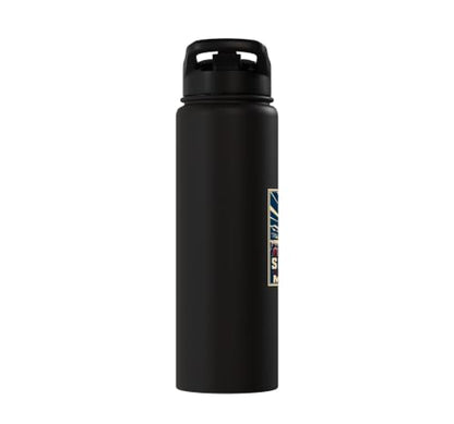 Sermon On The Mount Christian Faith Scripture Stainless Steel Insulated Water Bottle - color: Black