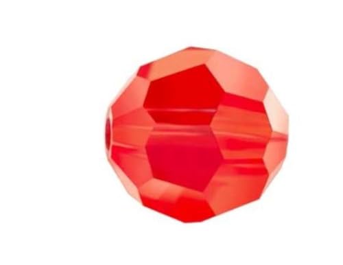 100pcs Adabele Austrian 4mm (0.16 Inch) Small Faceted Round Crystal Beads Light Siam Red Compatible with Swarovski Crystals for Jewelry Craft Making - color: Light Siam/Red, size: 4mm Small (100pcs)