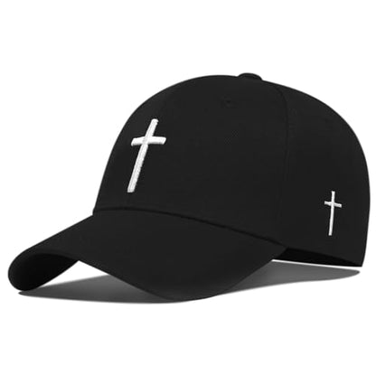 3D Embroidered Christian Hat for Men & Women, Jesus Faith Cross Hat, Religious Gifts for Christians Clothes - color: Cross-black