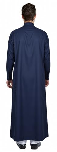 HOMELEX Men's Thobe Kaftan Arab Robe - color: Blue-2, size: Small