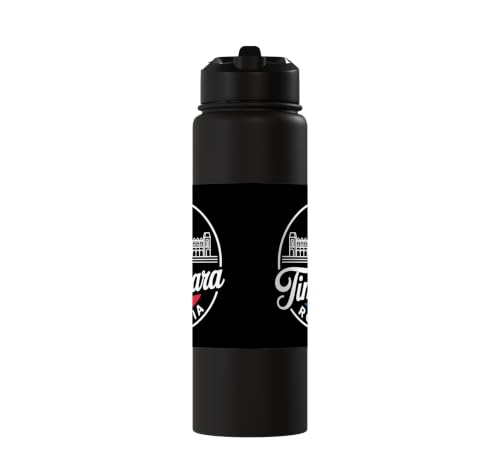 Timisoara Romania Retro Script Travel Souvenir Stainless Steel Insulated Water Bottle