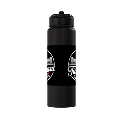Timisoara Romania Retro Script Travel Souvenir Stainless Steel Insulated Water Bottle