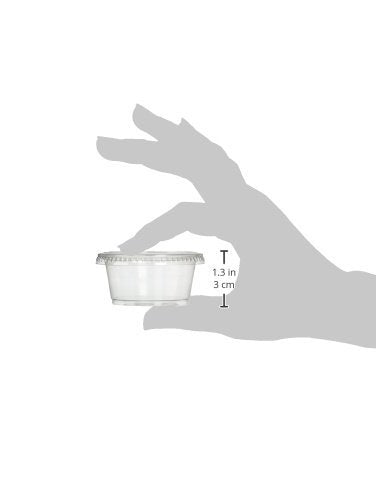 Plastic Disposable Portion Souffle Cup with Lids, 100 Count (Pack of 1), White, 0.01 gallons - color: White, style: 2 Ounce (100 Count)