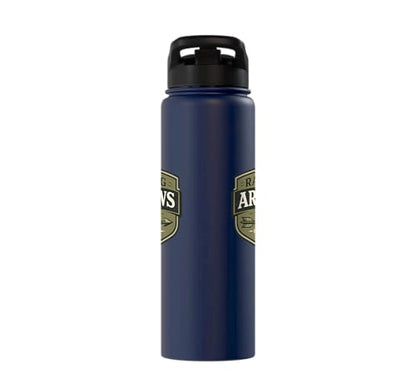 Raising Arrows Since 2026 Psalm 127:4 Faith Family Dad Stainless Steel Insulated Water Bottle - color: Navy Blue