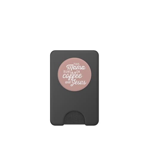 This Mama Runs on Coffee and Jesus - Cute Christian Quote PopSockets PopWallet for MagSafe - style: Magnetic PopWallet