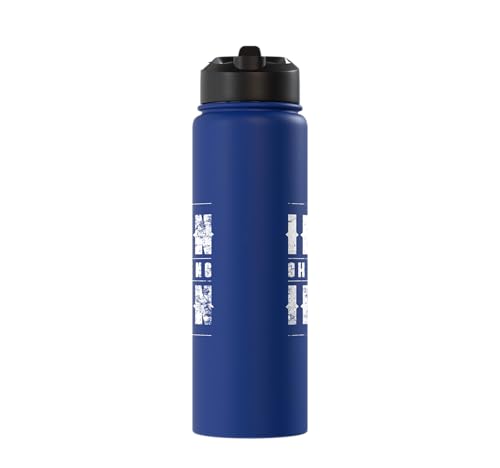 Iron Sharpens Iron Christian Gym Water Bottles Bible Verse Stainless Steel Insulated Water Bottle - color: Royal Blue