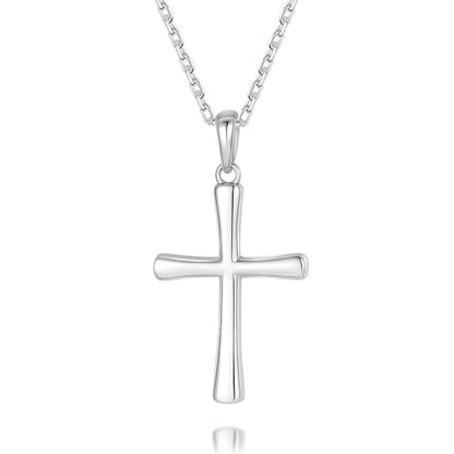 Cross Necklace for Women, Handcrafted S925 Sterling Silver Pendant - color: Sterling Silver
