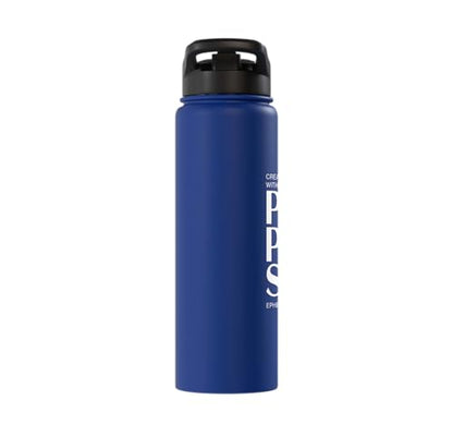 Created With A Purpose Ephesians 2 10 Verse Stainless Steel Insulated Water Bottle - color: Royal Blue