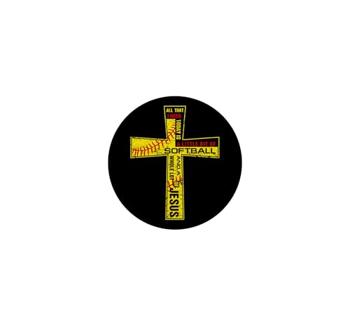 Softball Girl Christian Cross Faith I Need Softball & Jesus PopSockets Adhesive PopGrip - style: Adhesive PopGrip