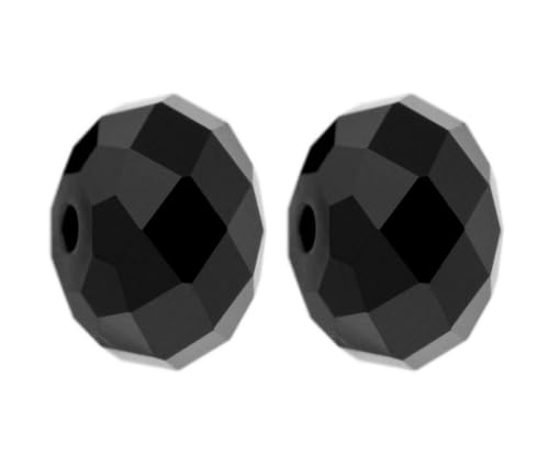 24pcs Adabele Austrian 6mm Faceted Rondelle Crystal Beads Jet Black - color: Jet Black, size: 4mm x 6mm - 24pcs
