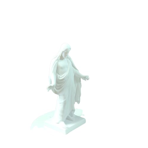 One Moment In Time S12a Christus Statue White Cultured Marble Hand Made Mormon LDS CTR - size: 9"