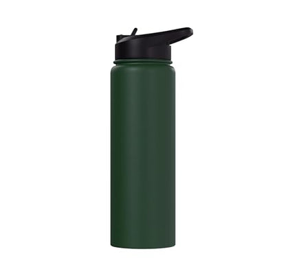 Blessed White Fancy Script Christian Religious God Jesus Stainless Steel Insulated Water Bottle - color: Dark Green