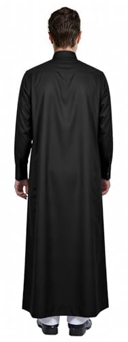 HOMELEX Men's Thobe Kaftan Arab Robe - color: Black-2, size: Small