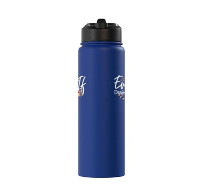 Christian Bible Verse Faith God Daniel 3:18 Even If Daniel Stainless Steel Insulated Water Bottle - color: Royal Blue