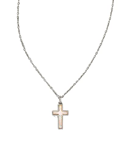 Kendra Scott Cross Pendant Necklace, Fashion Jewelry for Women - color: RHODIUM - WHITE OPAL