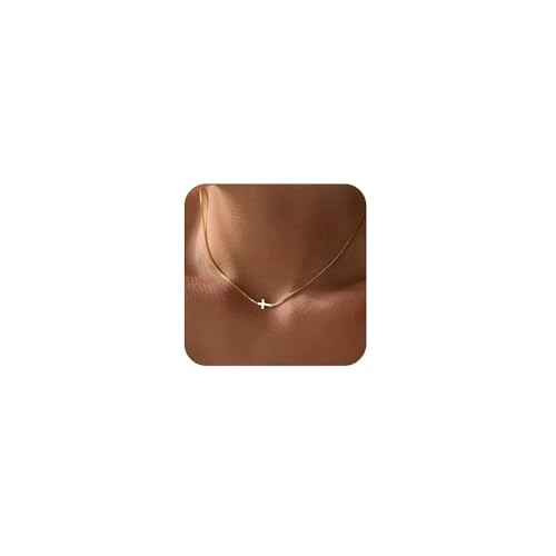 Cross Necklace for Women 14k Gold/Silver Plated Dainty Pendant Necklaces Trendy Jewelry Non Tarnish Hypoallergenic Waterproof Lightweight Gift for Women - style: small cross necklace