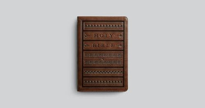 ESV Giant Print Personal Size Bible, Red Letter (TruTone, Brown, Engraved Mantel Design): Holy Bible, English Standard Version