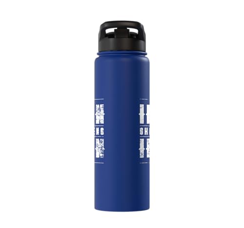 Iron Sharpens Iron Christian Gym Water Bottles Bible Verse Stainless Steel Insulated Water Bottle - color: Royal Blue