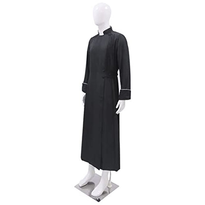 MYAYD Women Cassock Choir Cassock Church Robe Minister Robe Clergy Pulpit Liturgical Black White Handmade - color: Black, size: Medium