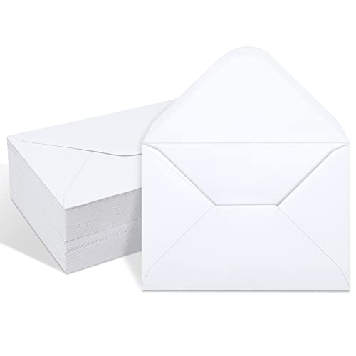 100 Pack White 4x6 Envelopes, Contour Flap A4 Envelopes for Engagement Invites, Weddings Invitation, announcements, Baby shower, Perfect for RSVP Card 120gsm, 4.5 x 6.4 Inches - 100% Recycled - color: White-100