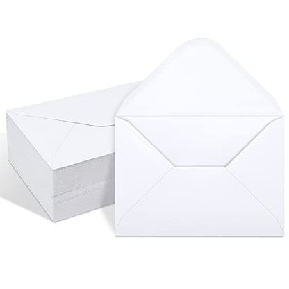 100 Pack White 4x6 Envelopes, Contour Flap A4 Envelopes for Engagement Invites, Weddings Invitation, announcements, Baby shower, Perfect for RSVP Card 120gsm, 4.5 x 6.4 Inches - 100% Recycled - color: White-100