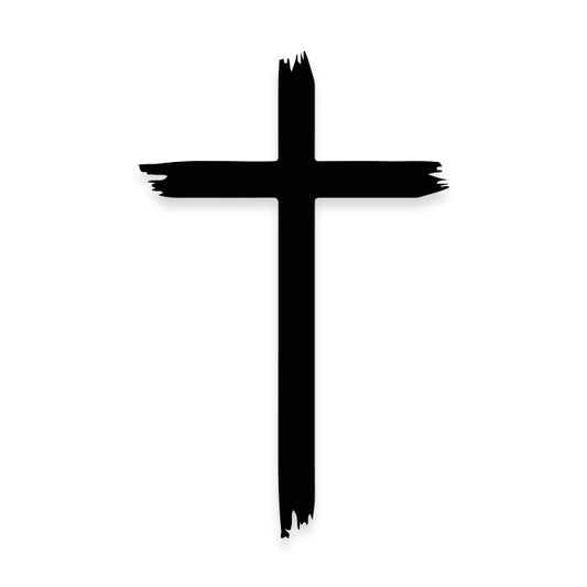 Christian Cross Vinyl Sticker Decal, Large - 11 inch, Black - color: Black, size: (C) Large: 11"