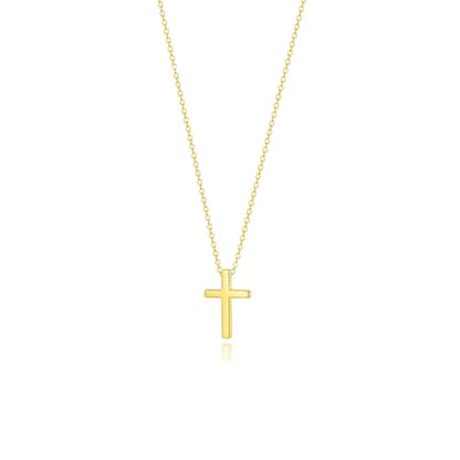 Zeffy Cross Necklace for Women,18K Gold/Silver Plated Tiny Cubic Zirconia Cross Pendant Necklace for Women Simple Layered Cross Necklaces for Women - color: Gold Cross