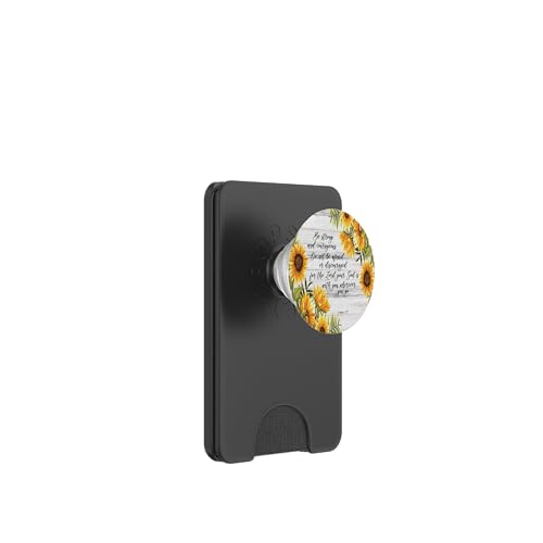Joshua 1 9 Christian Bible Verse Sunflower Scripture Quote PopSockets PopWallet for MagSafe - style: Magnetic PopWallet