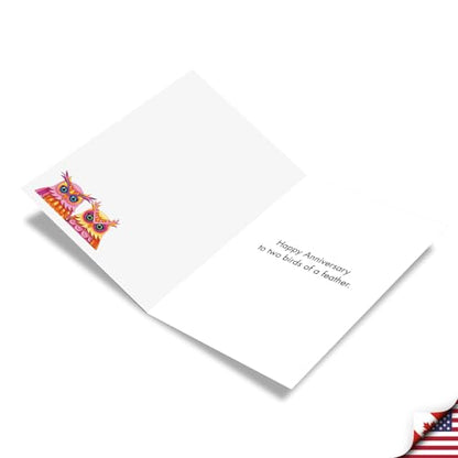 Best Card Co 1 Anniversary Greeting Card Birds of a Feather Owls C9321ANG - style: Birds Of A Feather