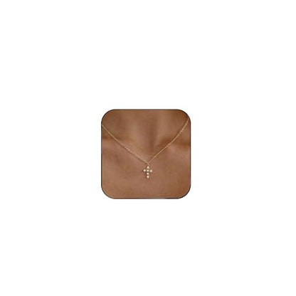 Cross Necklace for Women,Dainty 14k Gold Plated Pendant Necklaces - color: Gold-7