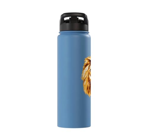 I Can Do All Things Through Christ Lion Bible Verse Stainless Steel Insulated Water Bottle - color: Light Blue