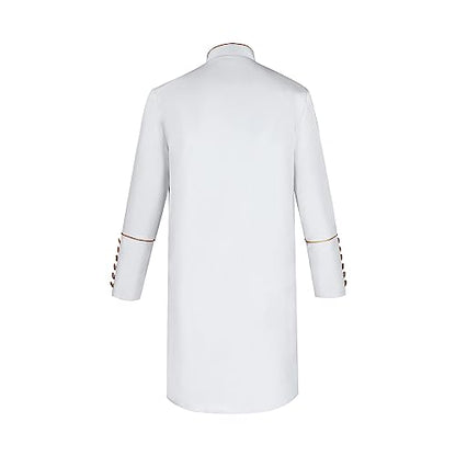 Men's Cassock Choir Short Cassock Minister Robe Clergy Pulpit Liturgical Church Top Coat - color: White, size: Small