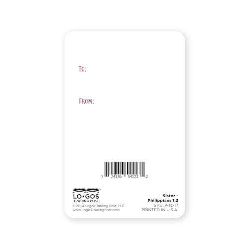 Logos Trading Post Sister, Phil 1:3 Wallet Scripture Cards, Pack of 12 - color: Sister
