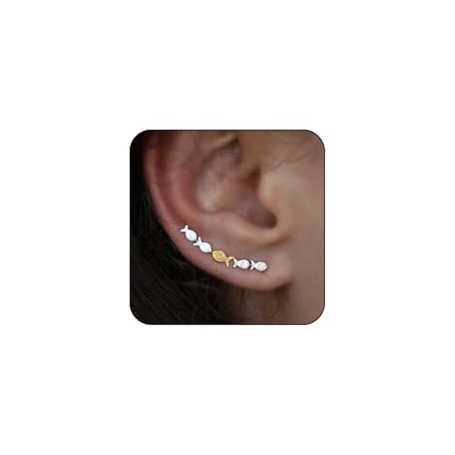 Swim Against The Current Earring For Women, Vintage Unique Funny Hoop Fish Fishes Earrings Inspirational Spiritual Gift Jewelry - color: Long fish