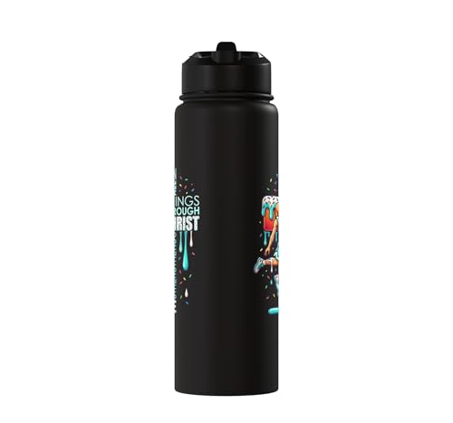 Christian Basketball Drip Water Bottle Boys Ice Cream Drip Stainless Steel Insulated Water Bottle