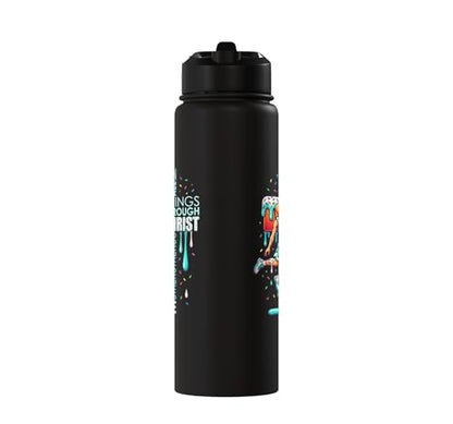 Christian Basketball Drip Water Bottle Boys Ice Cream Drip Stainless Steel Insulated Water Bottle