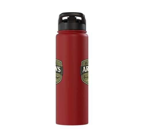 Raising Arrows Since 2026 Psalm 127:4 Faith Family Dad Stainless Steel Insulated Water Bottle - color: Red