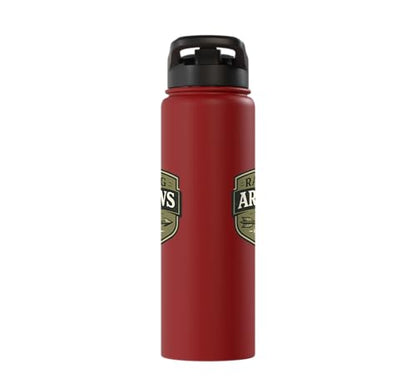 Raising Arrows Since 2026 Psalm 127:4 Faith Family Dad Stainless Steel Insulated Water Bottle - color: Red