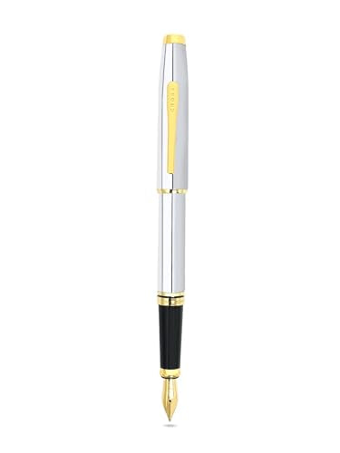 Cross Coventry Polished Chrome, Gold-Tone Fine Nib Fountain Pen, Black Ink - color: Silver, style: Fine Nib