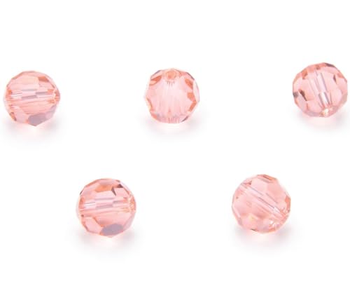 100pcs Adabele Austrian 4mm (0.16 Inch) Small Faceted Round Crystal Beads Light Padparadscha Pink Compatible with Swarovski Crystals Preciosa - color: Light Padparadscha/Pink, size: 4mm Small (100pcs)