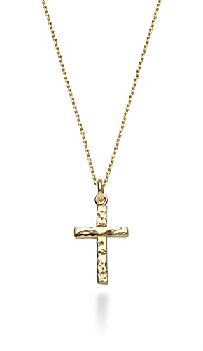 Miabella Italian 925 Sterling Silver Cross Pendant Necklace for Women - color: yellow-gold-plated-silver